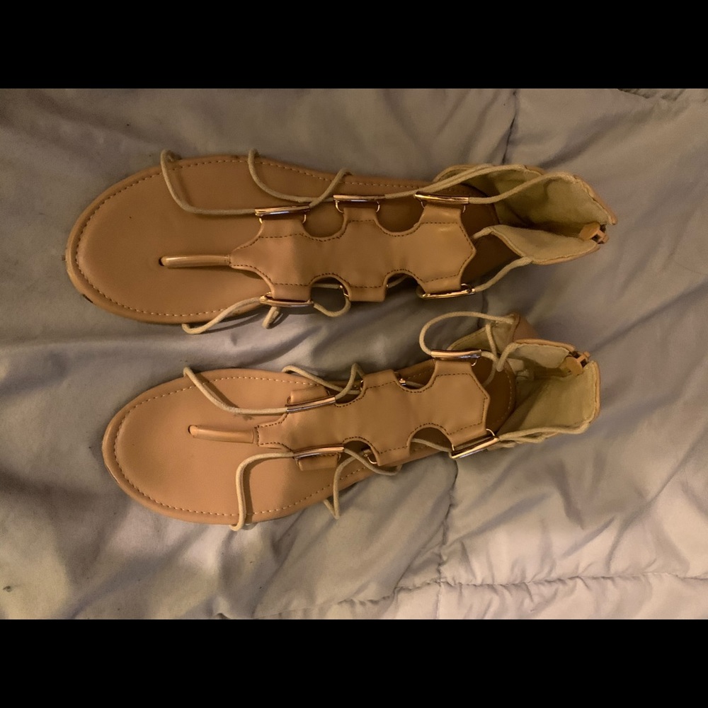 Flat Zip/Up Sandals.